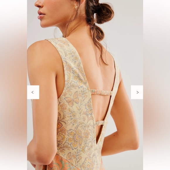 NEW Free People Malena Sleeveless Paisley Orange Cream Maxi Dress M - Picture 3 of 7